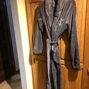 Restoration Hardware Charcoal Plush Robe
